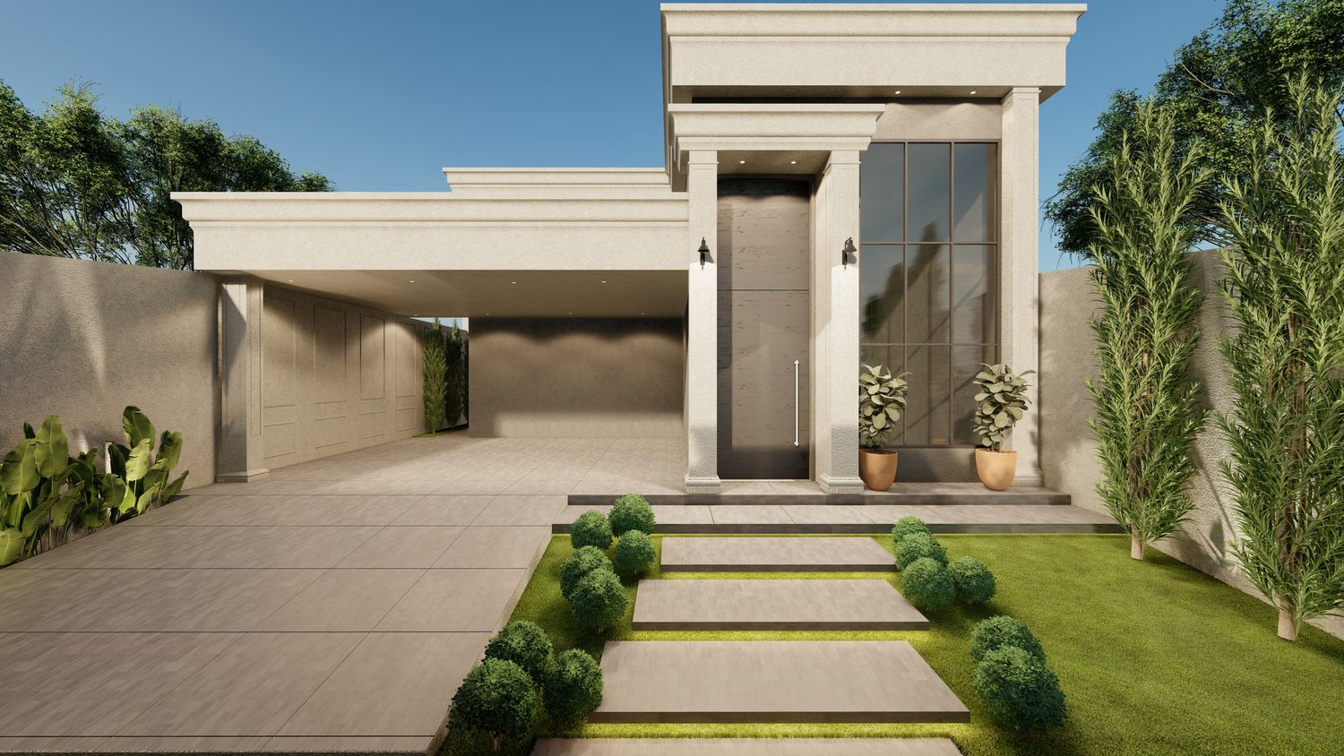 Projeto de fachada residencial da Meninea